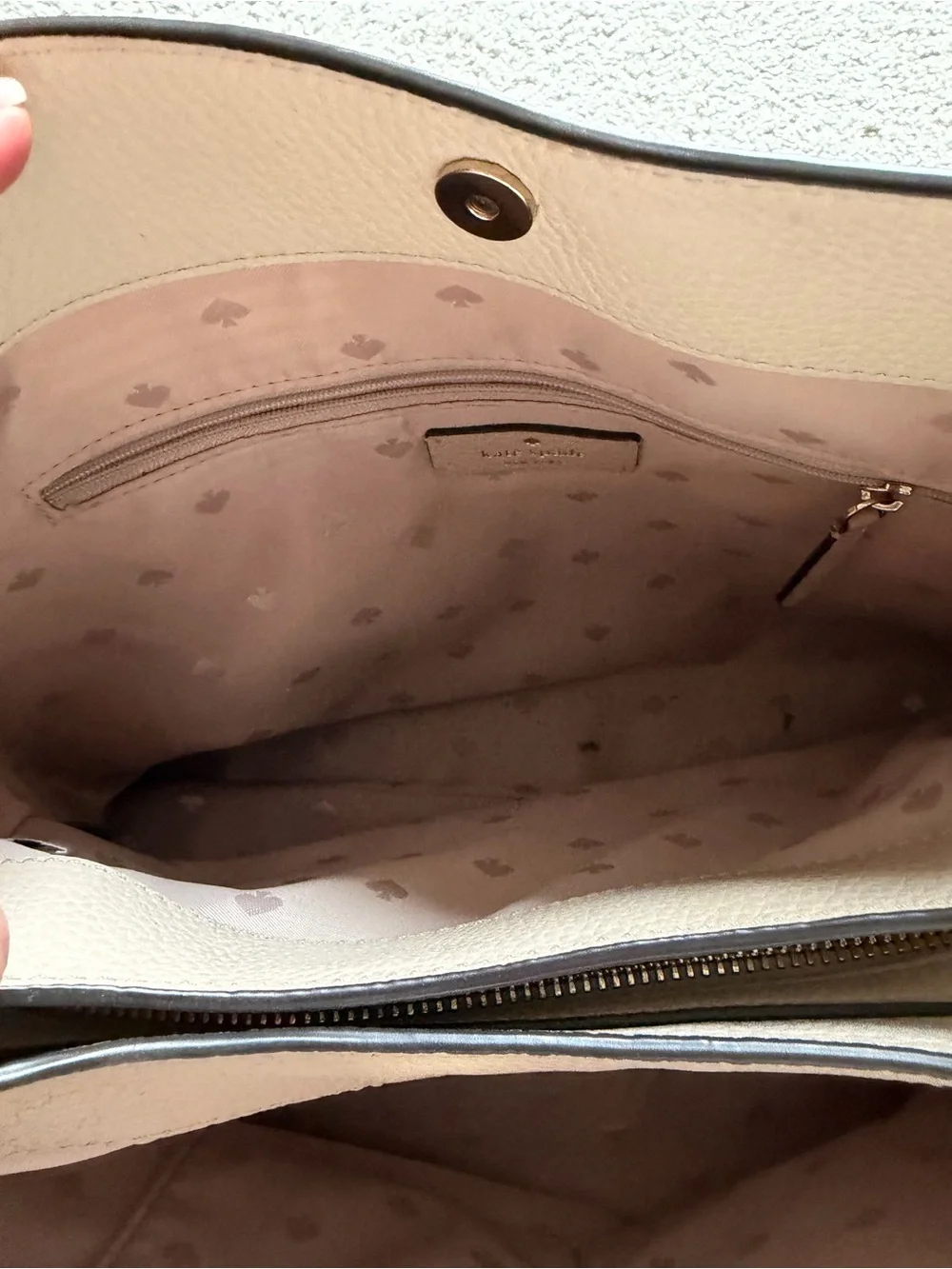 kate spade Cream Pebbled Leather Shoulder Hobo